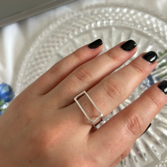 Unique square shaped ring sterling silver - Picture 3 of 4